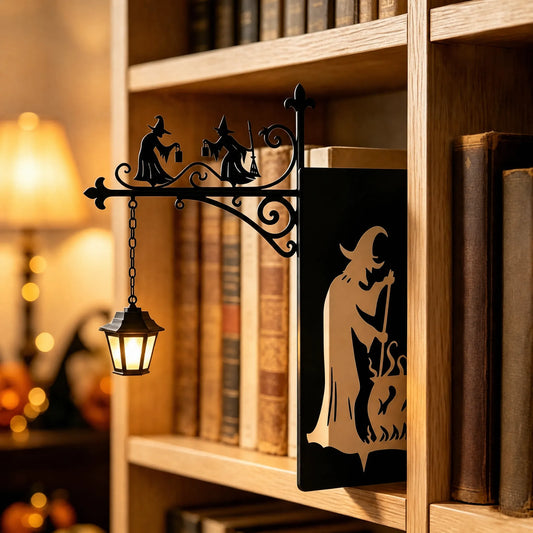 NookSpirit Witch's Cauldron Bookshelf Lantern - Nook Light Bookshelf Lamp