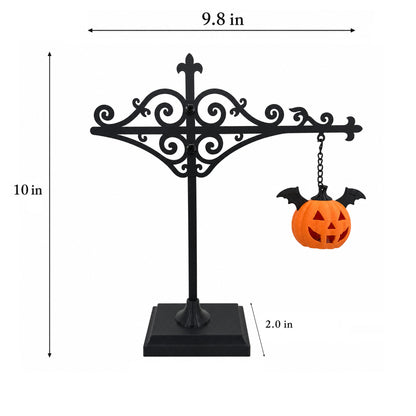 NookSpirit Bat-Wing Pumpkin Lantern – Halloween Light with Gothic Stand