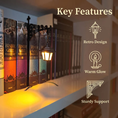NookSpirit Library Lantern Mini Bookshelf Lamp – Nook Light Bookshelf Lamp