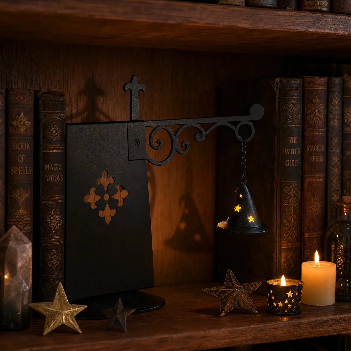NookSpirit Witch Hat Bookshelf Lantern - Nook Light Bookshelf Lamp