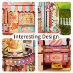 Candy Workshop details showing candy counters, a striped tower and miniature production machinery.