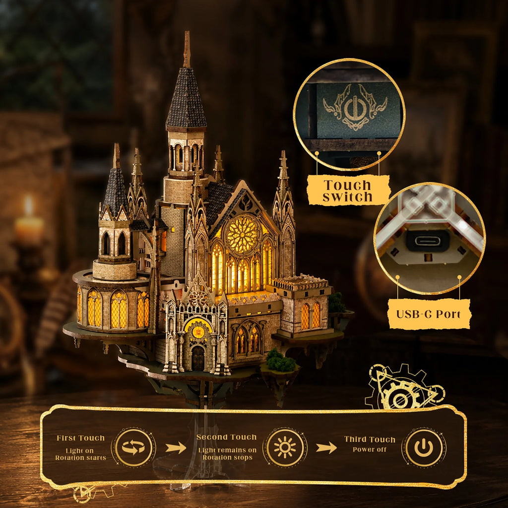 Glen Sky Citadel control graphic with touch-switch and USB-C port insets.