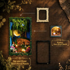Hobbins Hovel book nook with its top, front and small window cover panels pictured separately.