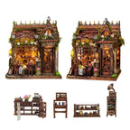 Mocha Diary from two angles with miniature café furniture pictured below.
