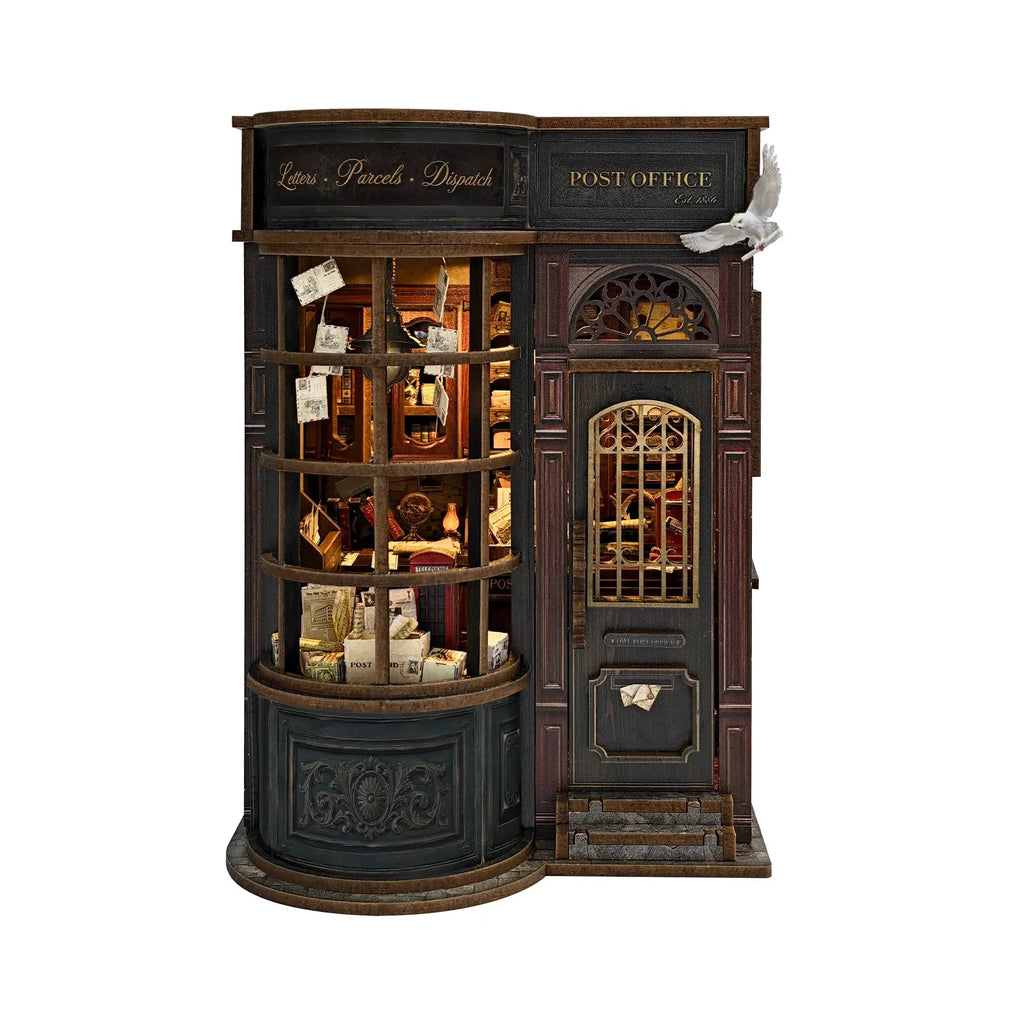 Front view of Night Owl Courier with its door closed and curved window lit.