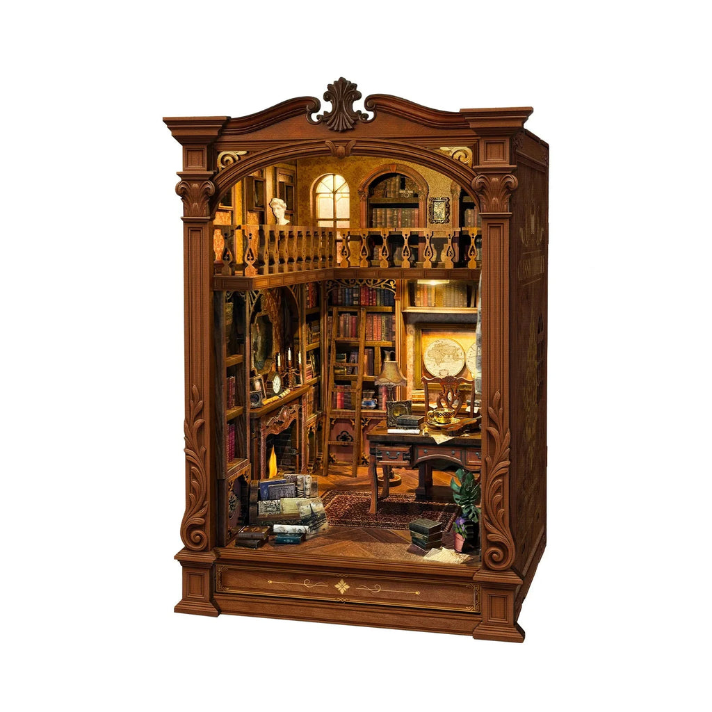 Vintage Archive book nook against a white background.