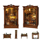 Vintage Archive shown from two angles with miniature furniture pictured below.